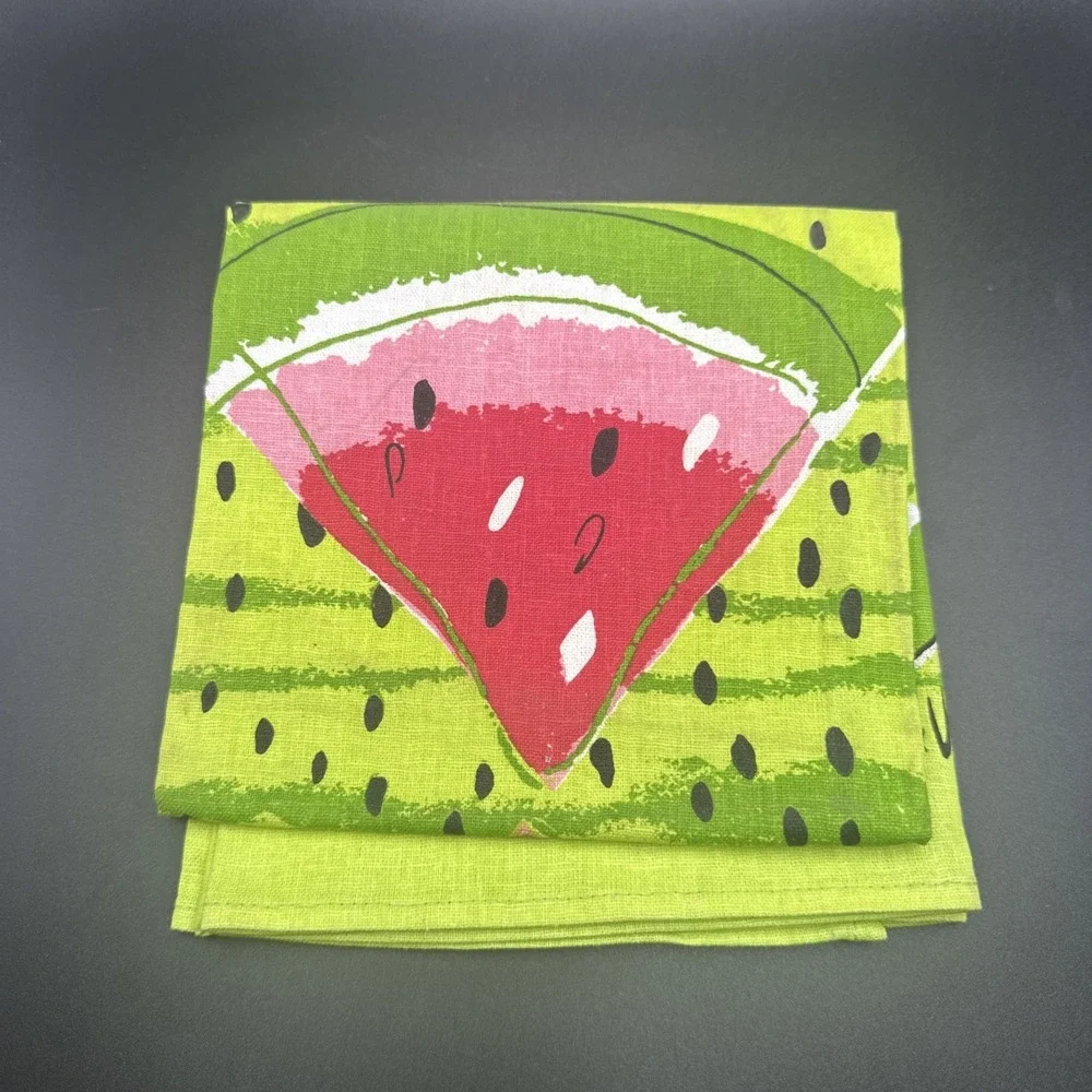 Vera Neumann Kitchen Towel Watermelon Slices Green Summer Fruit Pattern